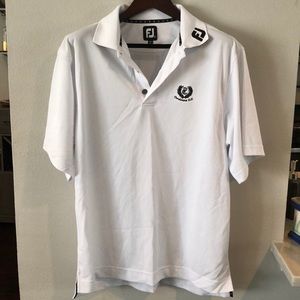 FJ FootJoy white polo golf shirt